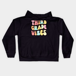 Third Grade Vibes Groovy Teacher Women Kids Kids Hoodie